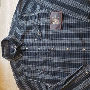Drill Clothing Striped Long Sleeve Button-up Shirt - New